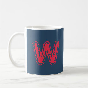 Creepy Monogram Clashing Red on Blue Coffee Mug