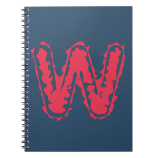 Creepy Monogram Clashing Red on Blue Notebook