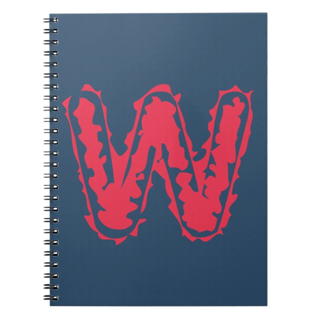 Creepy Monogram Clashing Red on Blue Notebook (Front)