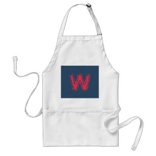 Creepy Monogram Clashing Red on Blue Standard Apron