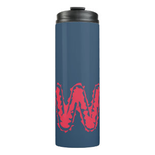 Creepy Monogram Clashing Red on Blue Thermal Tumbler