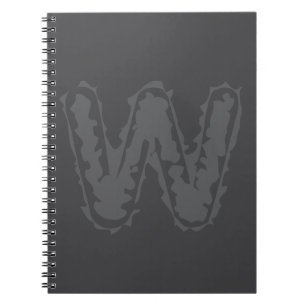 Creepy Monogram Grey on Grey Notebook