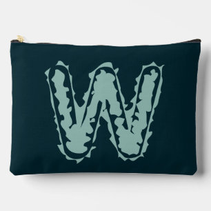 Creepy Monogram Mint Green on Deep Blue Accessory Pouch