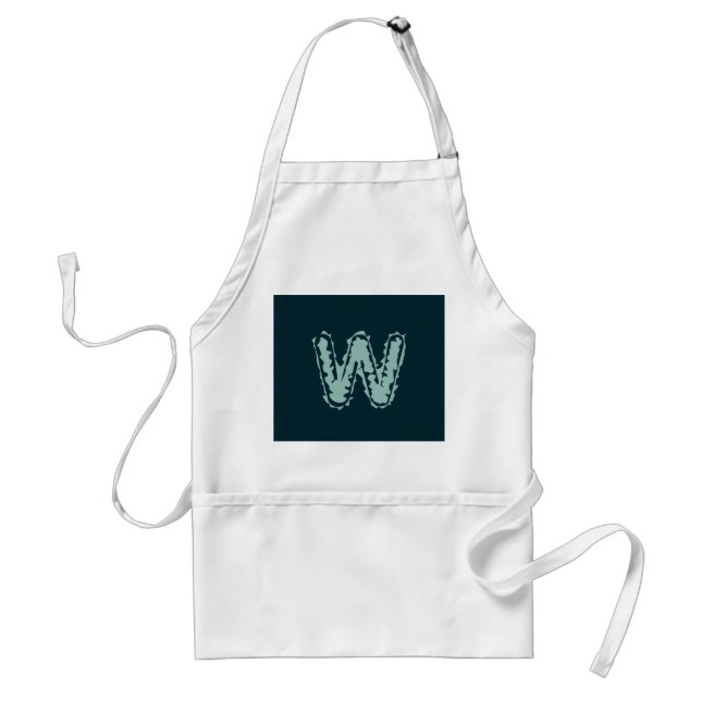 Creepy Monogram Mint Green on Deep Blue Standard Apron (Front)