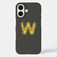Creepy Monogram Moody Yellow on Dark Grey