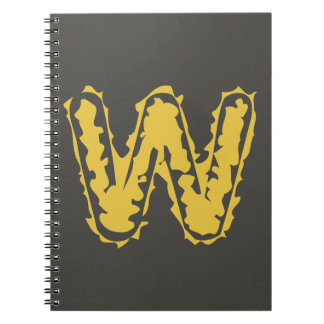 Creepy Monogram Moody Yellow on Dark Grey Notebook