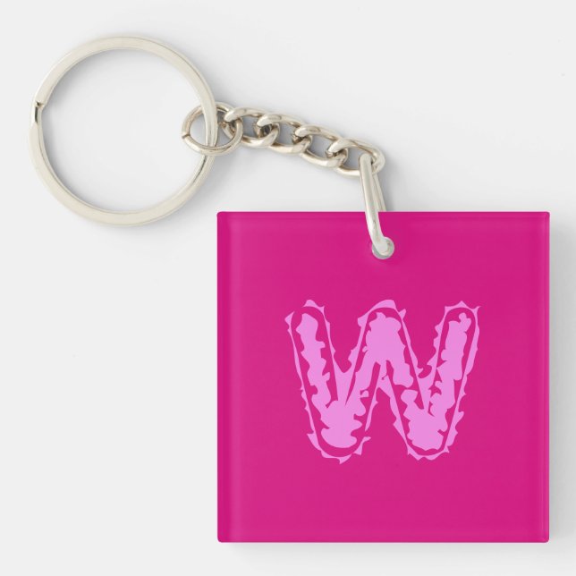 Creepy Monogram Pink on Pink Key Ring (Front)