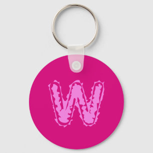 Creepy Monogram Pink on Pink Key Ring