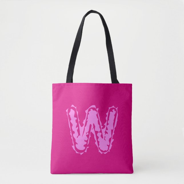 Creepy Monogram Pink on Pink Tote Bag (Front)