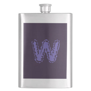 Creepy Monogram Purple on Purple Hip Flask