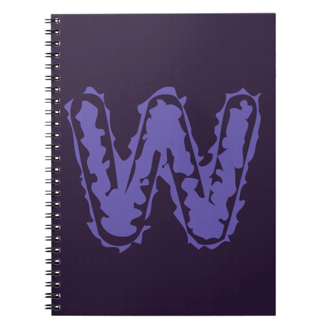 Creepy Monogram Purple on Purple Notebook (Front)