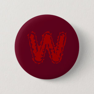 Creepy Monogram Red on Red 6 Cm Round Badge