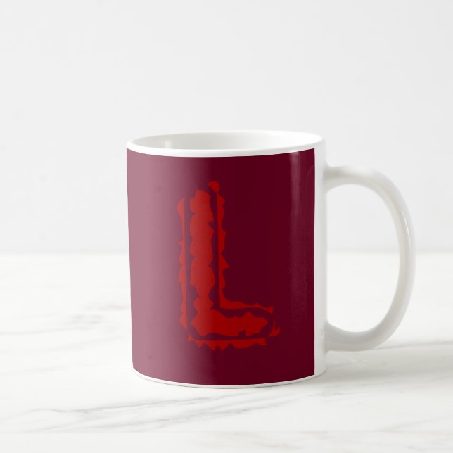 Creepy Monogram Red on Red Coffee Mug (Right)