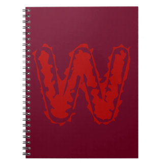 Creepy Monogram Red on Red Notebook