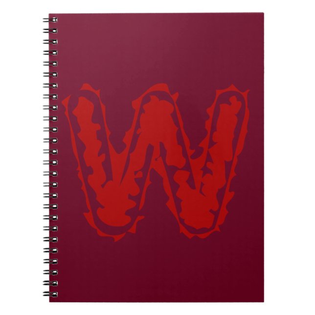 Creepy Monogram Red on Red Notebook (Front)
