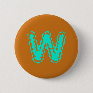 Creepy Monogram Toxic Green on Orange 6 Cm Round Badge