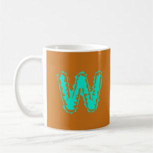 Creepy Monogram Toxic Green on Orange Coffee Mug