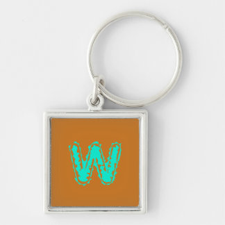 Creepy Monogram Toxic Green on Orange Key Ring