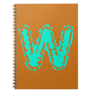 Creepy Monogram Toxic Green on Orange Notebook