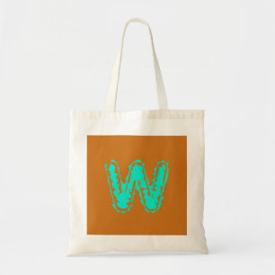 Creepy Monogram Toxic Green on Orange Tote Bag