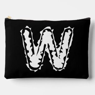 Creepy Monogram White on Black Accessory Pouch