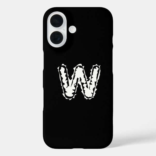 Creepy Monogram White on Black Case-Mate iPhone Case (Back)