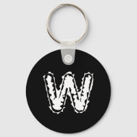 Creepy Monogram White on Black