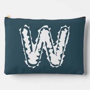 Creepy Monogram White on Blue Accessory Pouch
