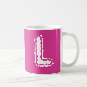Creepy Monogram White on Pink Coffee Mug