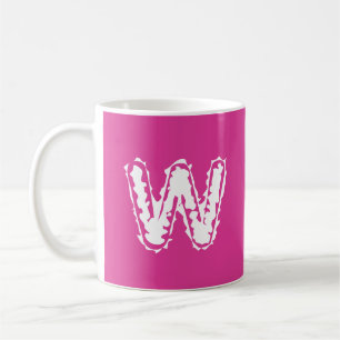 Creepy Monogram White on Pink Coffee Mug