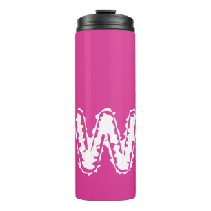 Creepy Monogram White on Pink Thermal Tumbler