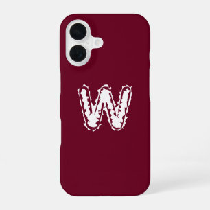 Creepy Monogram White on Red iPhone 16 Case