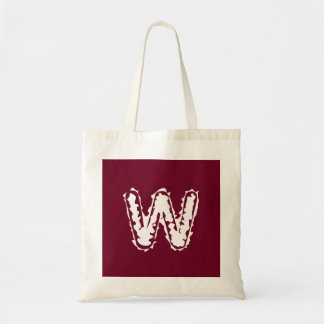 Creepy Monogram White on Red Tote Bag