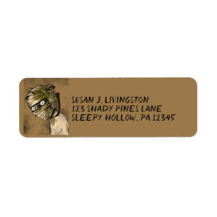 Creepy Mummy Monster Return Address Label