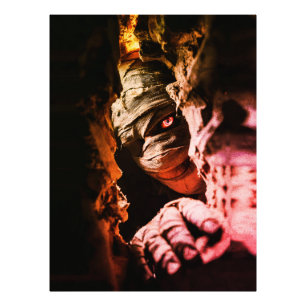 Creepy Mummy Wall Art – Dark Horror Portrait Print