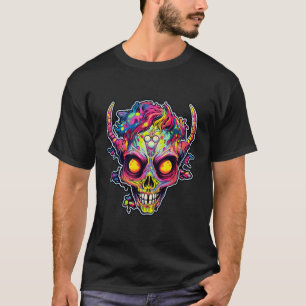 Creepy neon skull demon T-Shirt