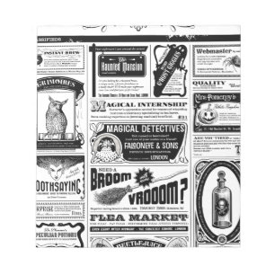 creepy newspaper notepad