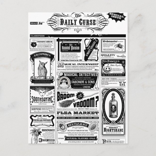 creepy newspaper postcard (Front)