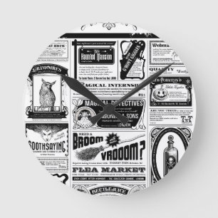 creepy newspaper round clock