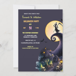 Creepy Nightmare Haunted Halloween Celebration Invitation
