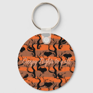 Creepy Nights to y'all Keychain_orange theme Key Ring