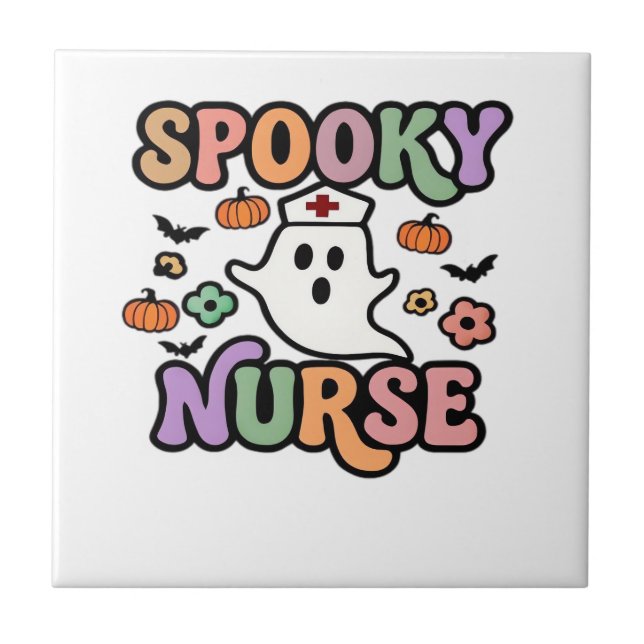 Creepy Nurse Classic T-Shirt Ceramic Tile (Front)