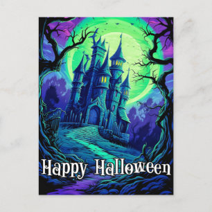 Creepy Old Haunted Castle After Dark Postcard