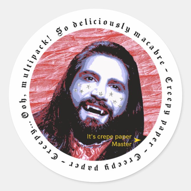 Creepy Paper Classic Round Sticker (Front)