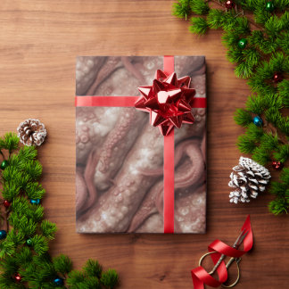Creepy Pink Alien Tentacles Wrapping Paper