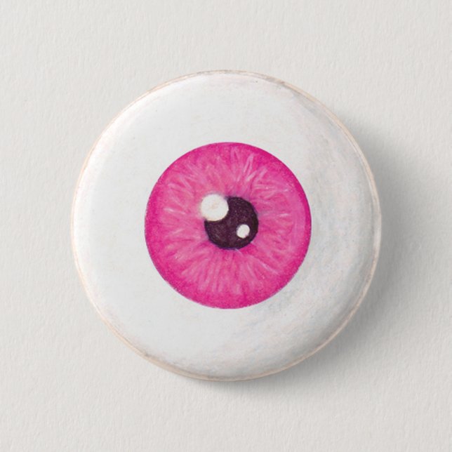 Creepy Pink Eyeball Button (Front)