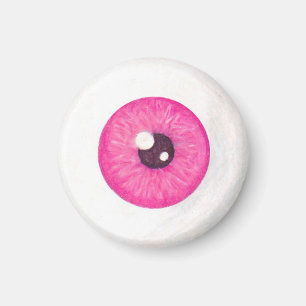 Creepy Pink Eyeball Magnet