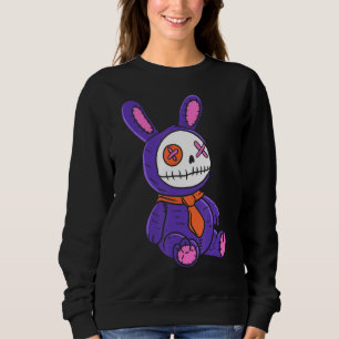 Creepy Pink Pastel Goth Teddy Bear Voodoo Doll Wit Sweatshirt