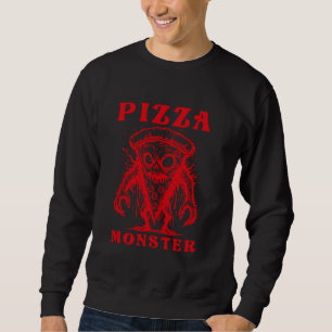 Creepy Pizza Monster Costume Design Funny Italian Sweatshirt