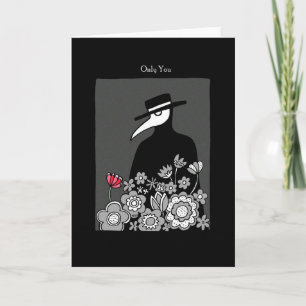 Creepy Plague Doctor Goth I love you Valentine  Card